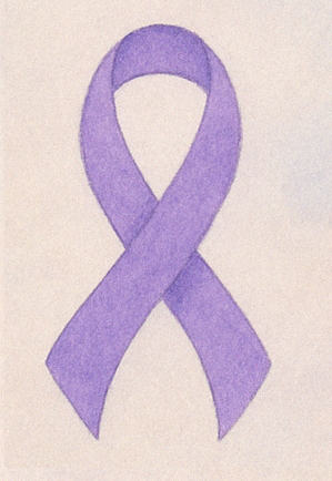 Lila Schleife als Symbol für Lupus-Bewusstsein.